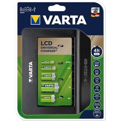 Универсальное зарядное устройство LCD Varta 57688 заряжает AAA, AA, C, D, 9V цена и информация | Зарядные устройства для элементов питания | kaup24.ee