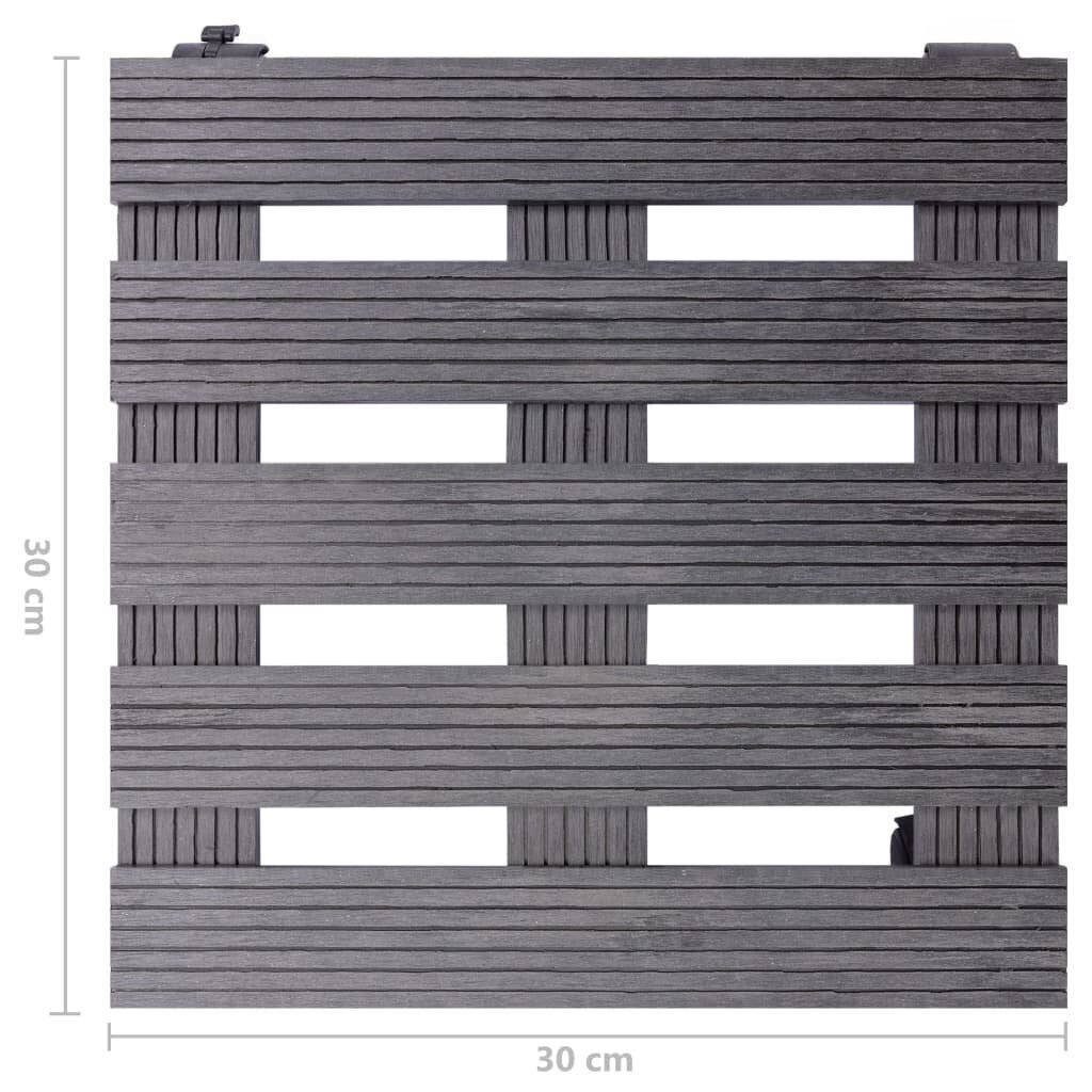 ratastel taimealus 2 tk, hall, 30x30x7,5 cm WPC hind ja info | Aiatööriistad | kaup24.ee