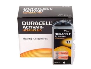 Элементы Duracell для слуховых аппаратов ActivAir PR48 13, 60 шт. цена и информация | Батарейки | kaup24.ee