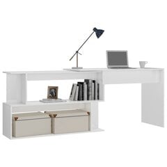 Угловой стол, 4 полки, белый цена и информация | Компьютерные, письменные столы | kaup24.ee