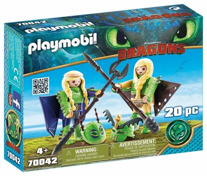 Mängukomplekt 70042 PLAYMOBIL® Dragon, Ruffnut ja Tuffnut koos lendavate kostüümidega цена и информация | Конструкторы и кубики | kaup24.ee