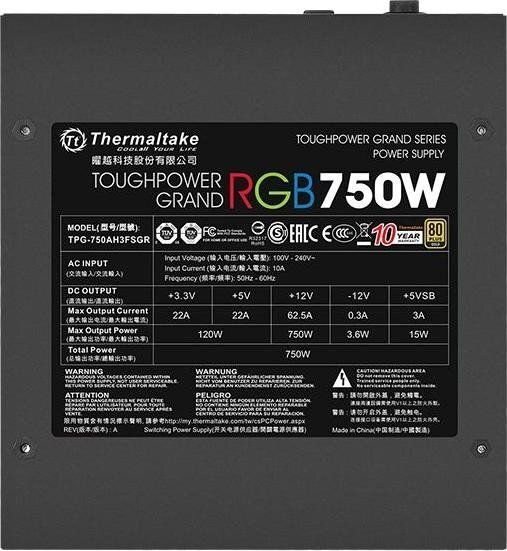 Thermaltake PS-TPG-0750FPCGEU-S цена и информация | Toiteplokid (PSU) | kaup24.ee