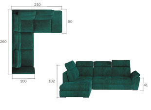 Мягкий угловой диван Loreto, темно-коричневый цена и информация | Угловые диваны | kaup24.ee