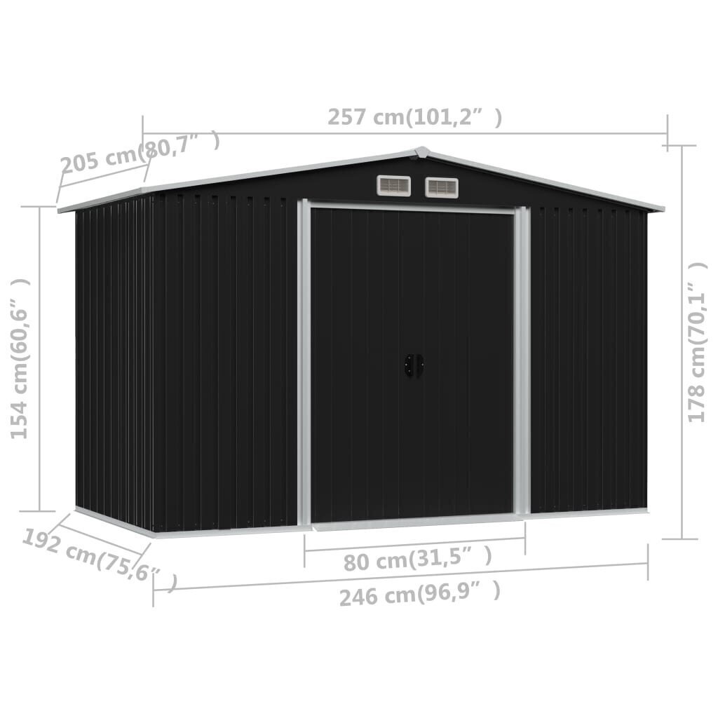 aiakuur antratsiit, teras, 257 x 205 x 178 cm hind ja info | Kuurid ja aiamajad | kaup24.ee