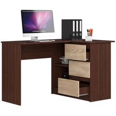 Письменный стол NORE B16, правый вариант, коричневый/цвета дуба цена и информация | Компьютерные, письменные столы | kaup24.ee