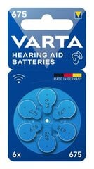 Элементы для слуховых аппаратов 675 VARTA 6 шт. цена и информация | Батарейки | kaup24.ee