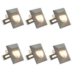 LED-seinavalgustid õue 6 tk, 5 W hõbedane, kandiline цена и информация | Уличное освещение | kaup24.ee