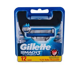 Головки бритвы Gillette Mach3 Turbo 12 шт цена и информация | Косметика и средства для бритья | kaup24.ee