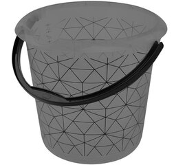 Ведро deco 10L Ilvie &amp;quot;Polygon&amp;quot; &Oslash;30x28cm прозрачное серое цена и информация | Садовые инструменты | kaup24.ee