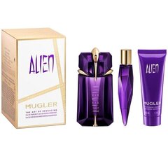 Komplekt Thierry Mugler Alien naistele: parfüümvesi EDP 60 ml + 10 ml + niisutav dušigeel 50 ml hind ja info | Naiste parfüümid | kaup24.ee