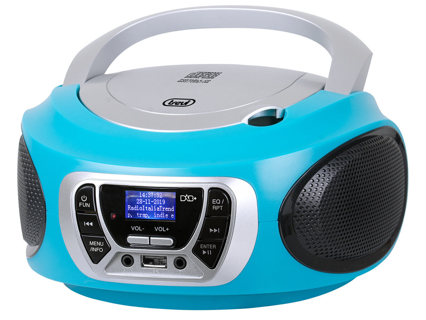 Raadioga kaasaskantav CD -mängija Trevi CMP 510 DAB TURQUOISE цена и информация | Raadiod, magnetoolad | kaup24.ee