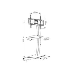 Alus Techly TV LCD / LED 32-70", 68 kg, koos riiuliga hind ja info | Teleri seinakinnitused ja hoidjad | kaup24.ee