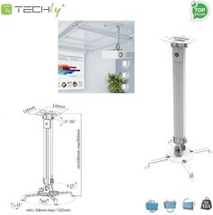 Techly laeprojektori hoidik 54-90 cm, kuni 13,5 kg, hall цена и информация | Кронштейны и крепления для телевизоров | kaup24.ee