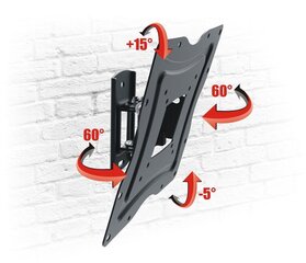 Держатель для ТВ E-L SLIM 13'' - 42" (ТВ до 25 кг, VESA до 20*20 см) цена и информация | Кронштейны и крепления для телевизоров | kaup24.ee