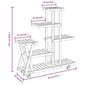 ratastega lillealus, 95 x 25 x 101 cm, nulupuit hind ja info | Vaasid, alused, redelid lilledele | kaup24.ee