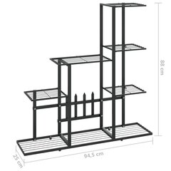 lillealus, 94.5 x 25 x 88 cm, must, metall hind ja info | Aiatööriistad | kaup24.ee