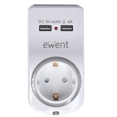 2 USB Portiga Seinapistik Ewent EW1225 16A 3680 W hind ja info | Lülitid ja pistikupesad | kaup24.ee