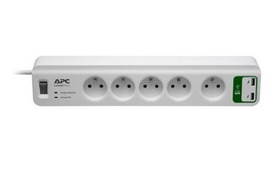 Удлинитель и зарядное устройство APC PM5U-FR Essential, 1.8 м, 2xUSB 5V, 2.4A цена и информация | Удлинители | kaup24.ee