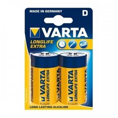 Щелочная батарейка varta lr20 longlife 2 шт/бл. цена и информация | Батарейки | kaup24.ee