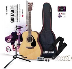 Yamaha Guitargo - стартовый набор - акустическая гитара для начинающих и возвращающихся - включая струны, выборы, концерт, тюнер, гитарная подставка и многое другое цена и информация | Гитары | kaup24.ee