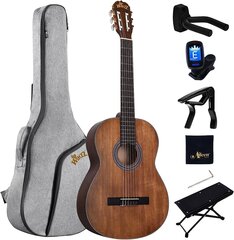 Winzz Concert Guitar 4/4 взрослые, классическая гитара для начинающих 39 дюймов цена и информация | Гитары | kaup24.ee