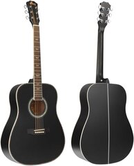 Winzz Black Acoustic Guitars 4/4, начинающие гитары 41 дюйм с гитарным корпусом, тюнером, поясом, выборами, дополнительной струной и гитарной подставкой цена и информация | Гитары | kaup24.ee