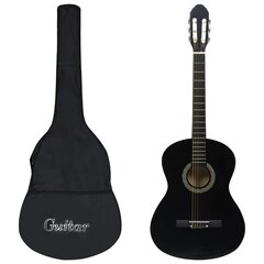 klassikaline kitarr algajatele kotiga, must 4/4 39" цена и информация | Гитары | kaup24.ee