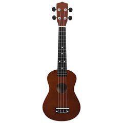 sopran ukulele komplekt kotiga lastele tume puit 23" цена и информация | Гитары | kaup24.ee