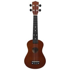 sopran ukulele komplekt kotiga lastele tume puit 23" hind ja info | Kitarrid | kaup24.ee