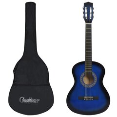 klassikaline kitarr algajatele kotiga, sinine 3/4 36" цена и информация | Гитары | kaup24.ee