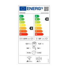 Washer - Dryer Samsung WD90T534DBW 9kg / 6kg Белый 1400 rpm цена и информация | Стиральные машины | kaup24.ee