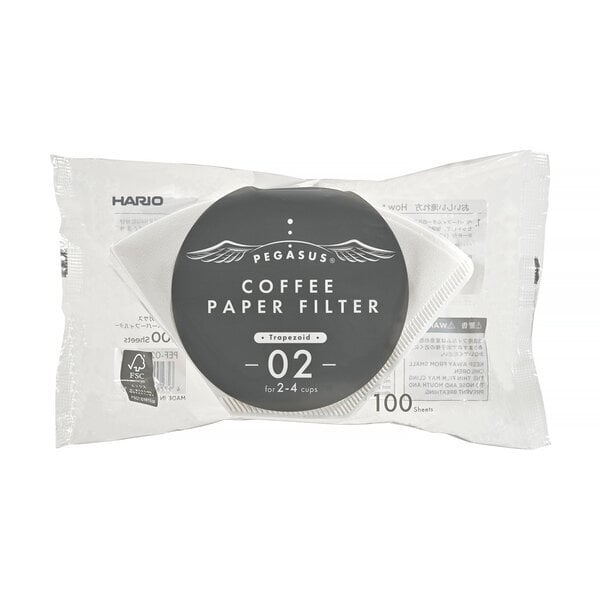 Hario - Pegasus 02 White Coffee Filters - 100 Count цена и информация | Kohvimasinate lisatarvikud | kaup24.ee