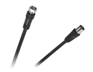 телевизионная вилка - кабель f-plug, 1,8 м, черный цена и информация | Кабели и провода | kaup24.ee