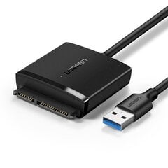 Кабель-переходник, Ugreen CR1081, SATA 2.5'' / 3.5'' USB 3.0 HDD и SSD до 12 ТБ, черный цена и информация | Кабели и провода | kaup24.ee