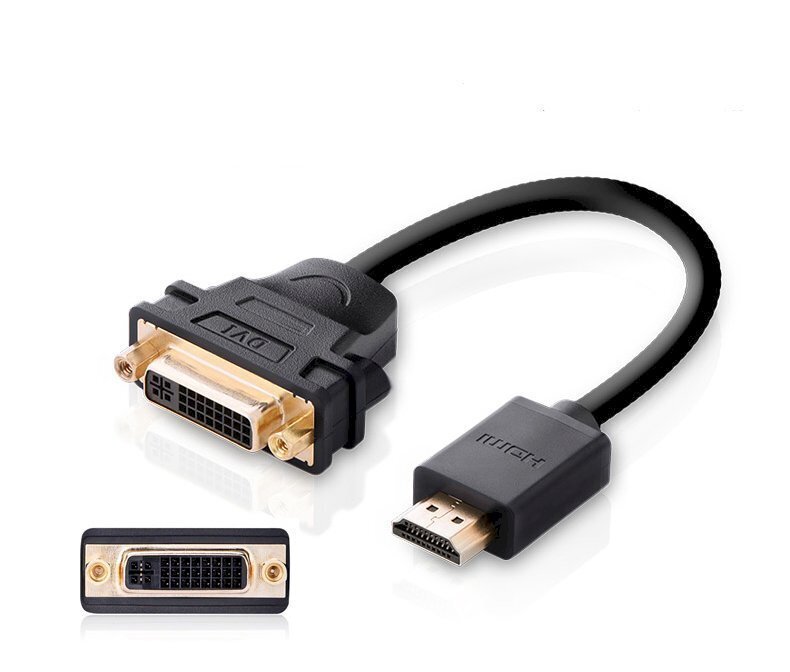 Adapterkaabel, Ugreen, DVI sisemine - HDMI väline 22 cm, must цена и информация | Kaablid ja juhtmed | kaup24.ee