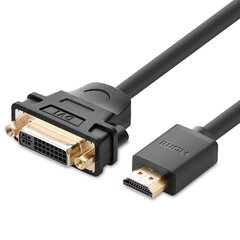 Adapterkaabel, Ugreen, DVI sisemine - HDMI väline 22 cm, must hind ja info | Kaablid ja juhtmed | kaup24.ee