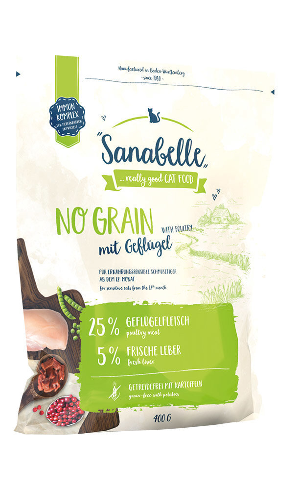 Sanabelle No Grain Poultry 400g цена и информация | Kuivtoit kassidele | kaup24.ee