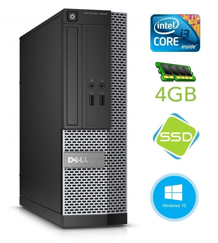 Dell 3020 SFF i3-4130 4GB 120SSD DVDRW WIN10Pro цена и информация | Lauaarvutid | kaup24.ee