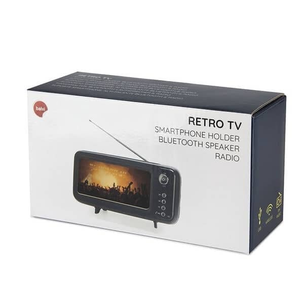 Balvi Nutitelefoni hoidik & Bluetooth-kõlar Retro TV цена и информация | Kodumasinate lisatarvikud | kaup24.ee