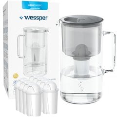 Wessper AquaClassic D2 kann hall + 10x Wessper AquaClassic filtrit hind ja info | Filterkannud ja filtrid | kaup24.ee