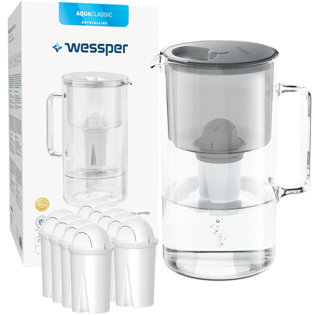 Wessper AquaClassic D2 kann hall + 10x Wessper AquaClassic filtrit цена и информация | Filterkannud ja filtrid | kaup24.ee