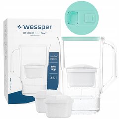 Wessper D1 SOLID 3.3 aquamax filtrikannu LED-loenduriga + 3x filter hind ja info | Filterkannud ja filtrid | kaup24.ee