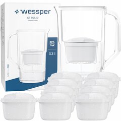 Wessper D1 SOLID 3,3 л белый фильтр-кувшин для воды + 10x фильтр aquamax цена и информация | Фильтры для воды | kaup24.ee