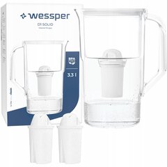 Wessper D1 SOLID 3.3l filtrikann + Wessper aquaclassic 3tk filter. hind ja info | Filterkannud ja filtrid | kaup24.ee