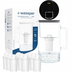 Стеклянный фильтр-кувшин Wessper FutureFlow Aquaclassic + 10-кратный картридж для фильтра цена и информация | Фильтры для воды | kaup24.ee