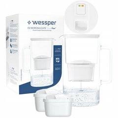 Кувшин-фильтр Wessper Aquamax 3,3 л - светодиодный счетчик + 3x фильтр для воды цена и информация | Фильтры для воды | kaup24.ee