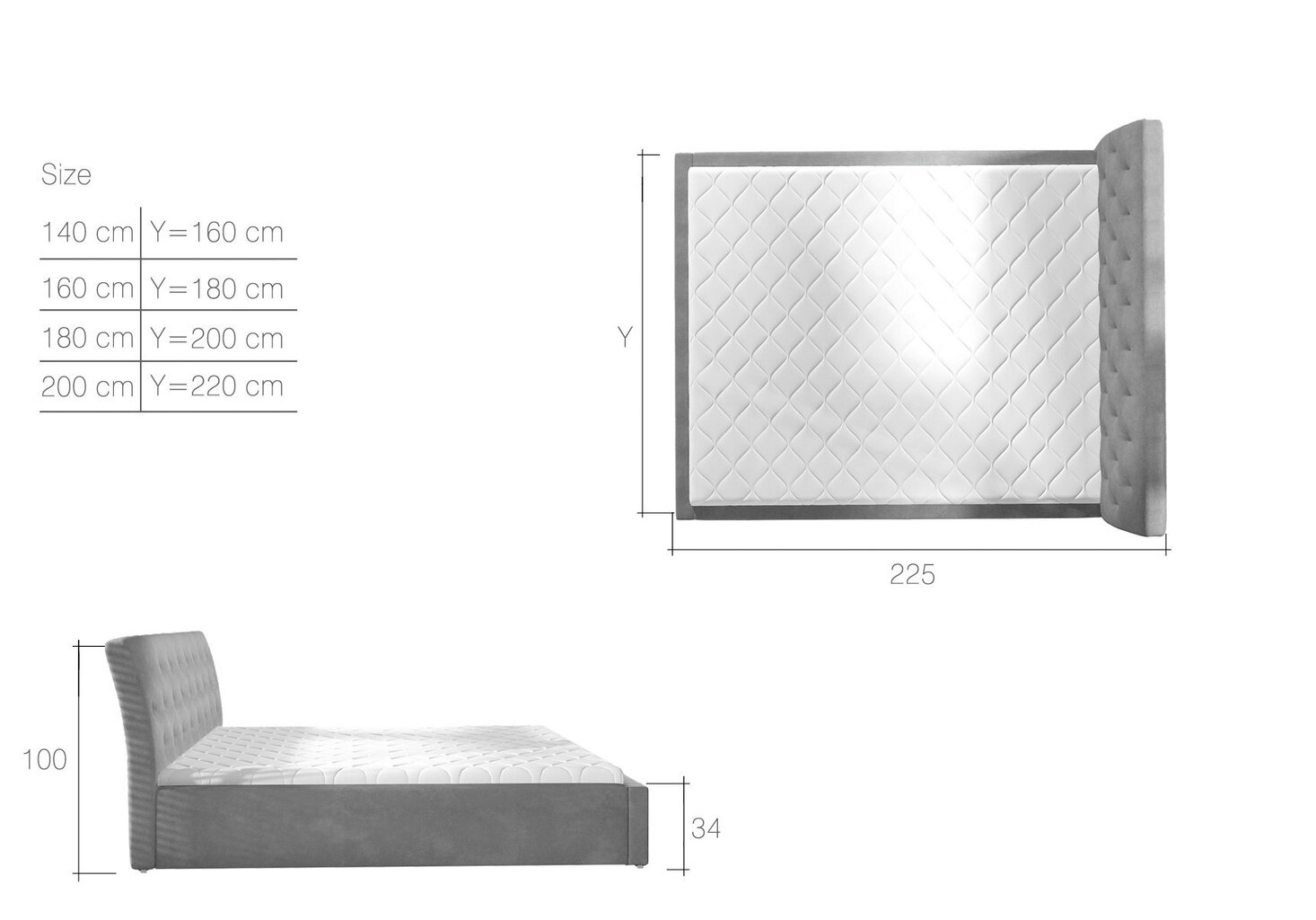 Voodi Milano MD, 200x200 cm, roheline hind ja info | Voodid | kaup24.ee