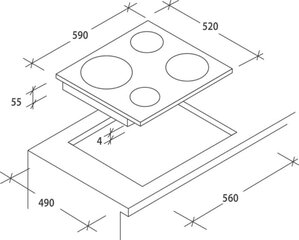 CANDY CH64CCB цена и информация | Варочные поверхности | kaup24.ee
