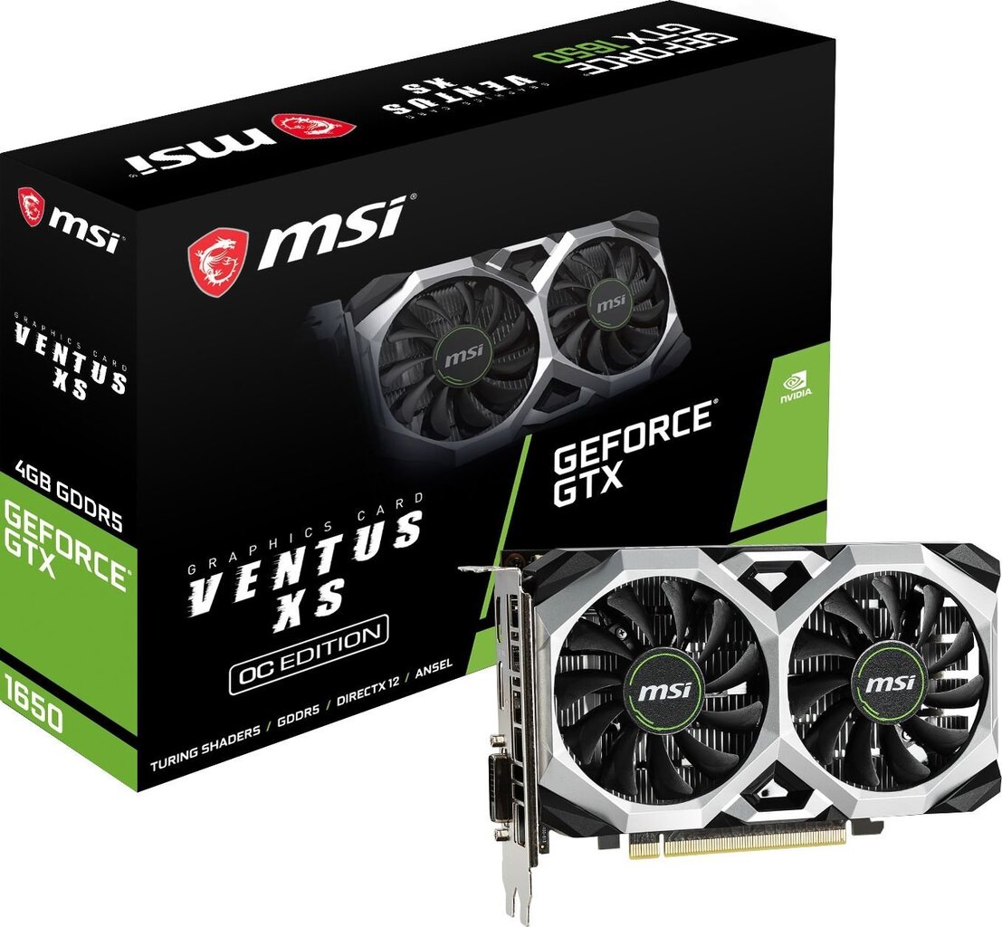 MSI GTX 1650 VENTUS XS 4G OC hind ja info | Videokaardid (GPU) | kaup24.ee