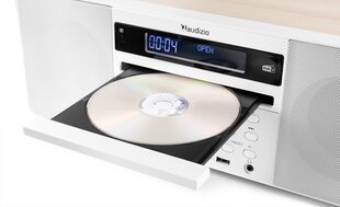 Музыкальный центр Audizio Prato CD/DAB+/FM/USB/BT Белый цена и информация | Музыкальные центры | kaup24.ee